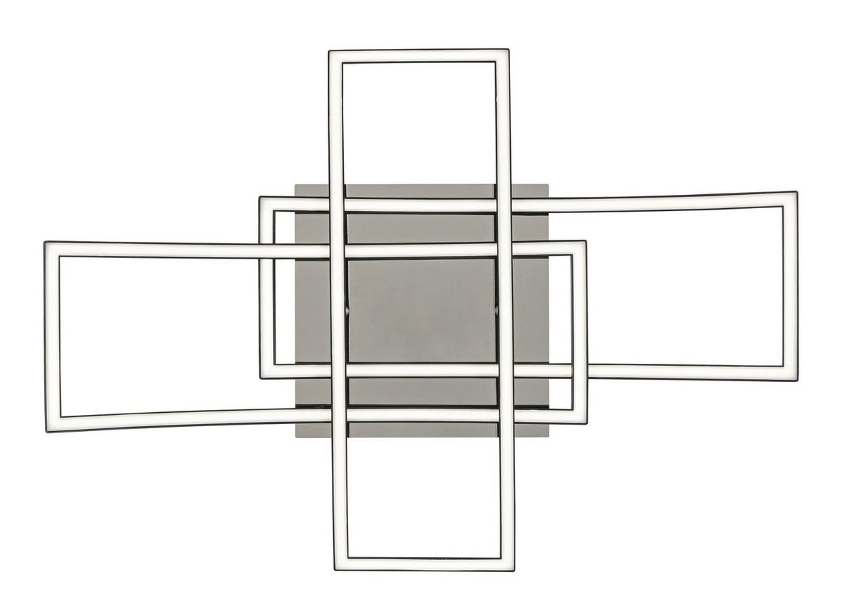 LED-Deckenleuchte Enikö Schwarz/Chromfarben max. 42 W - čierna/chrómová, Modern, kov/plast (59/81/16cm) - Mömax
