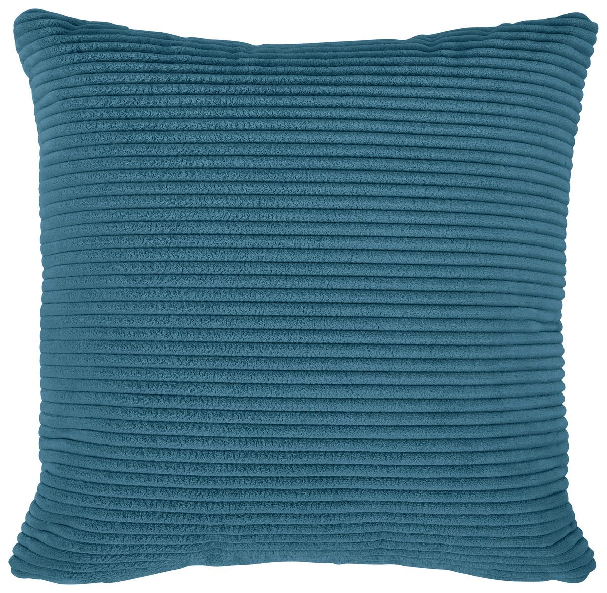 Ecksofa mit Zierkissen Pearl Hellblau 303x196 cm - Schwarz/Hellblau, Design, Textil (303/196cm) - Livetastic