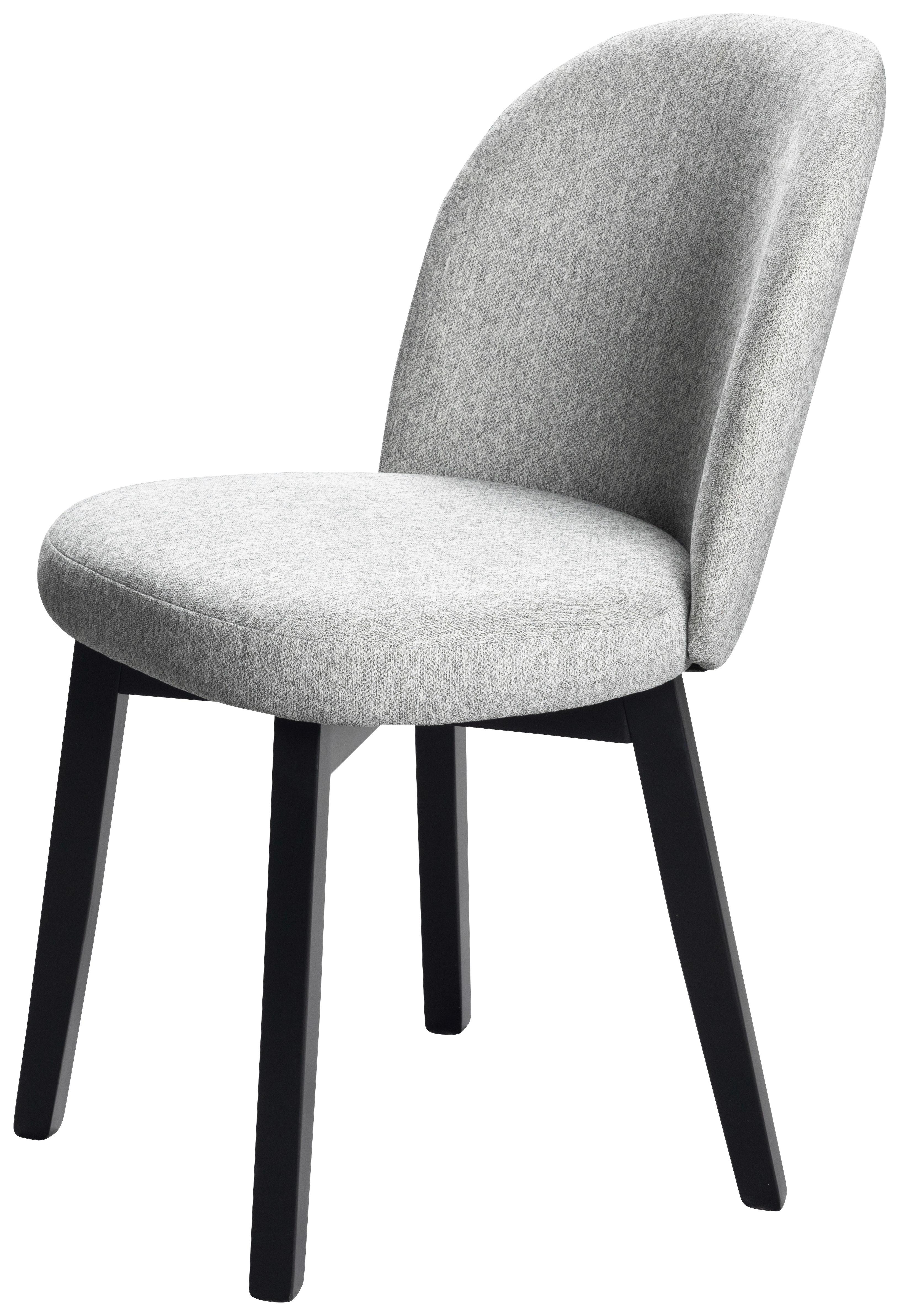 Stuhl Nala Webstoff Hellgrau, B: 50cm - Hellgrau/Schwarz, MODERN, Holz/Textil (50/85/61cm)