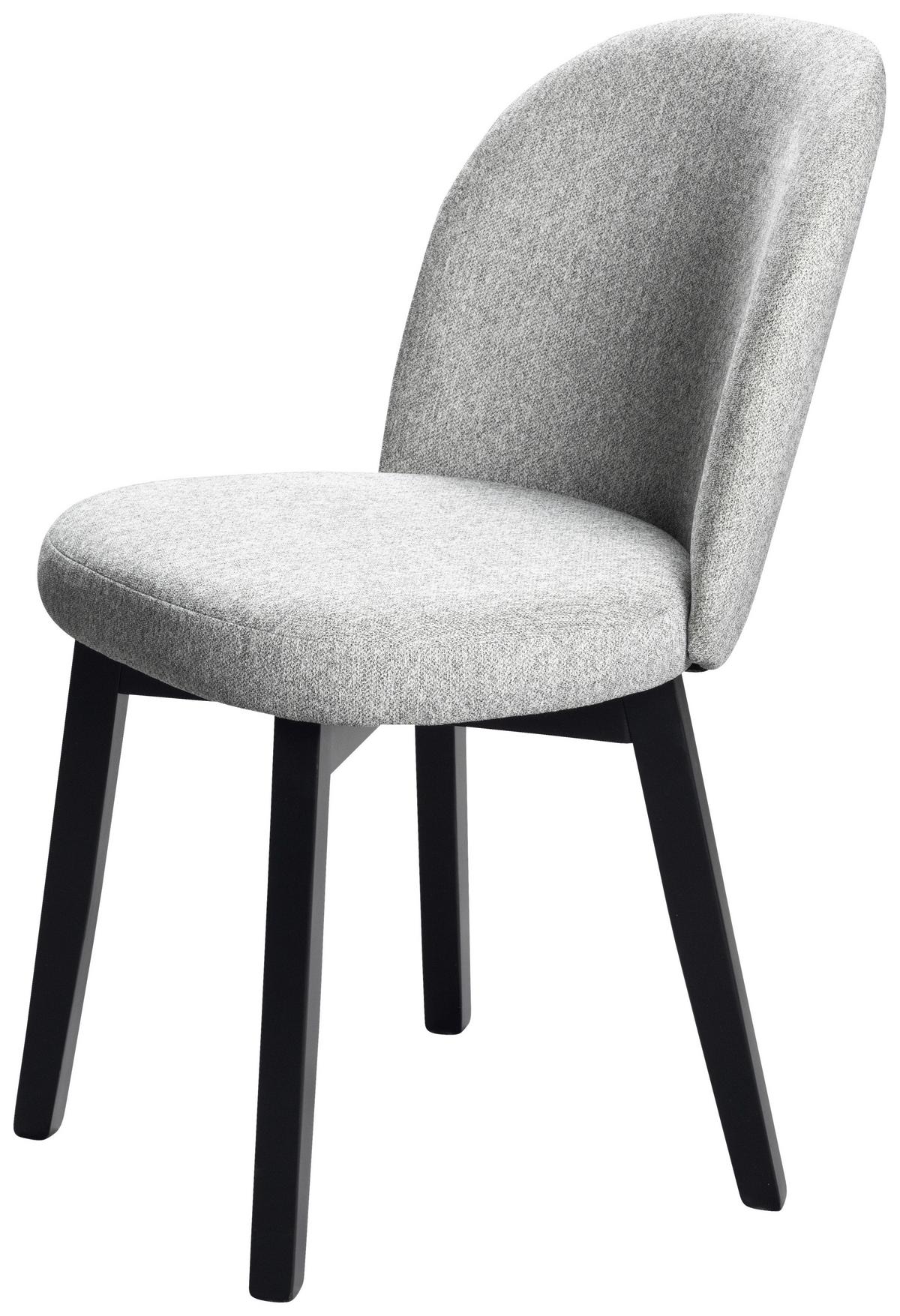 Stuhl Nala Webstoff Hellgrau, B: 50cm - Hellgrau/Schwarz, MODERN, Holz/Textil (50/85/61cm)