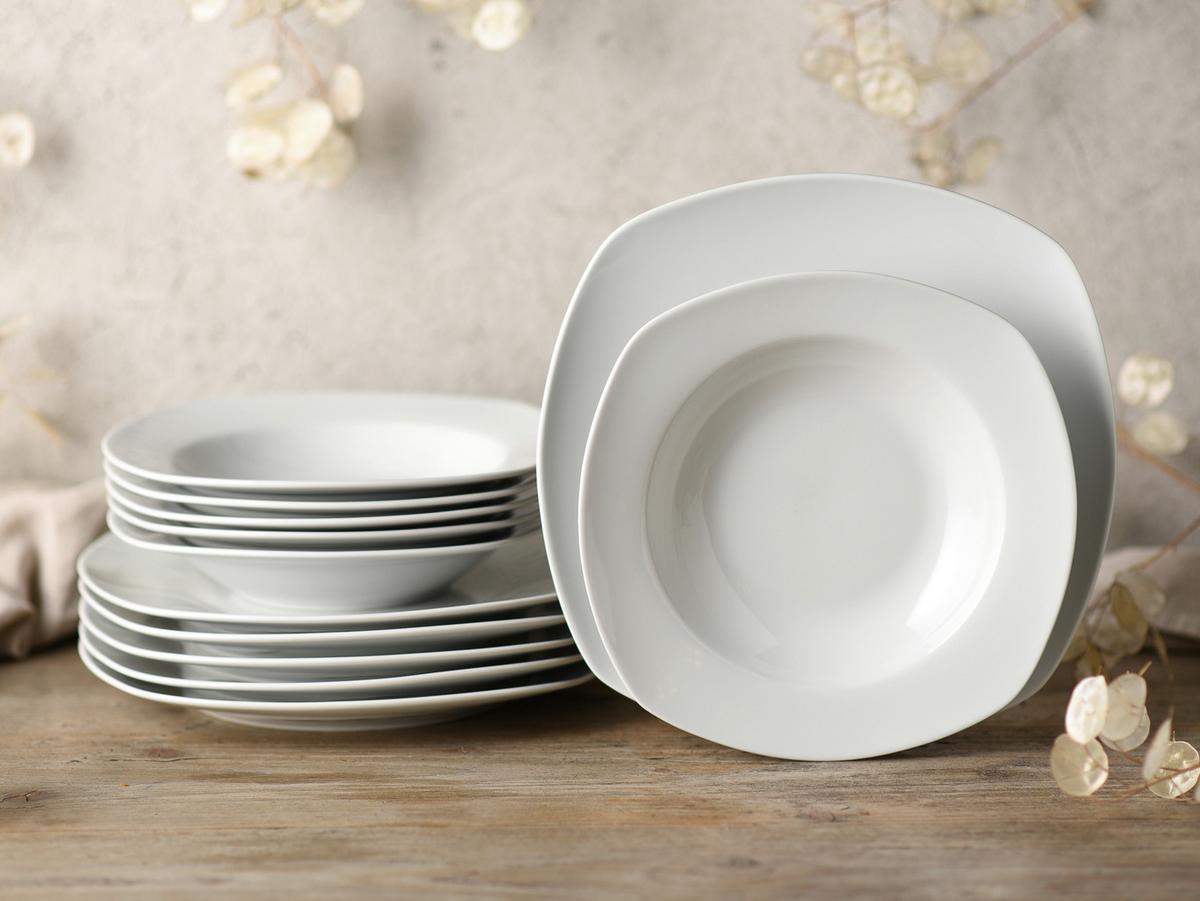 Jedálenský servis Amelie biely, 12 dielny pre 6 osôb - biela, keramika (28,5/22/31cm) - Creatable