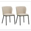 Stuhl-set Bourges Beige B: 52 Cm - Beige/Schwarz, MODERN, Textil/Metall (52/80/44cm) - MID.YOU