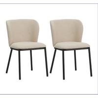 Stuhl-set Bourges Beige B: 52 Cm - Beige/Schwarz, MODERN, Textil/Metall (52/80/44cm) - MID.YOU