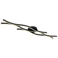 LED-Deckenleuchte Geronimo Schwarz Weiß L: 108 cm - Schwarz/Weiß, Design, Kunststoff/Metall (108/18/6cm) - Globo