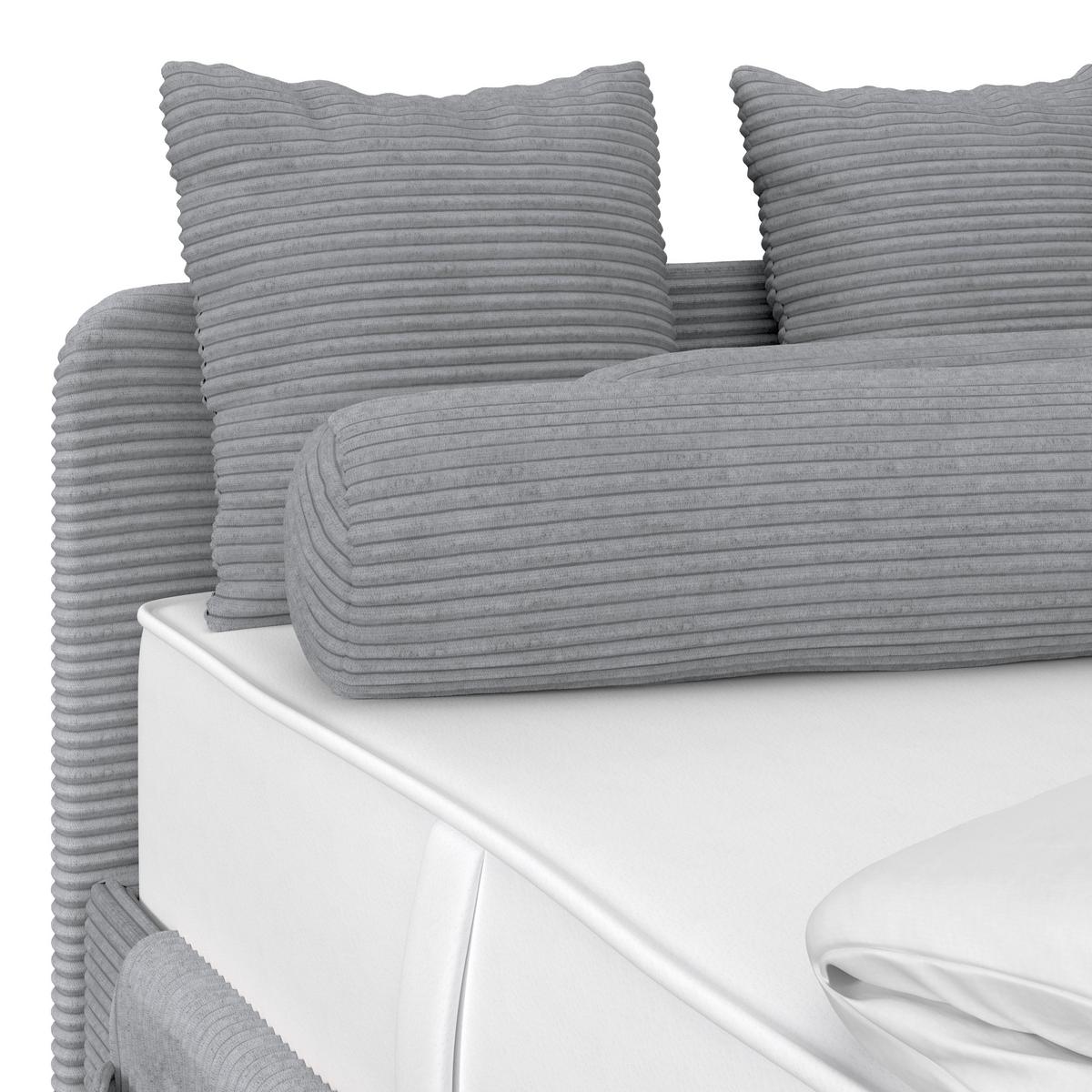 Kárpitozott Ágy Remi 90/200cm - ezüstszínű, Modern, textil/fa (90/200cm)