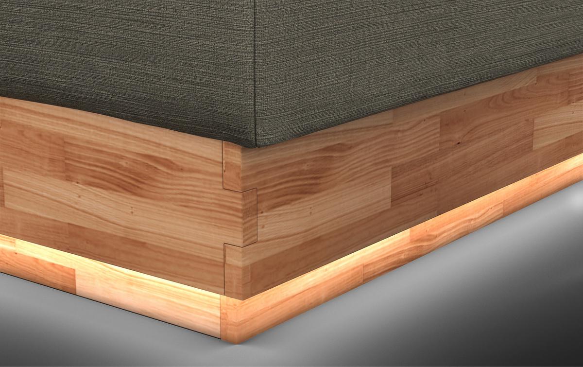 Boxspringbett Boxspring Bed Melissa - Schwarz/Grün, Natur, Textil (160/200cm)