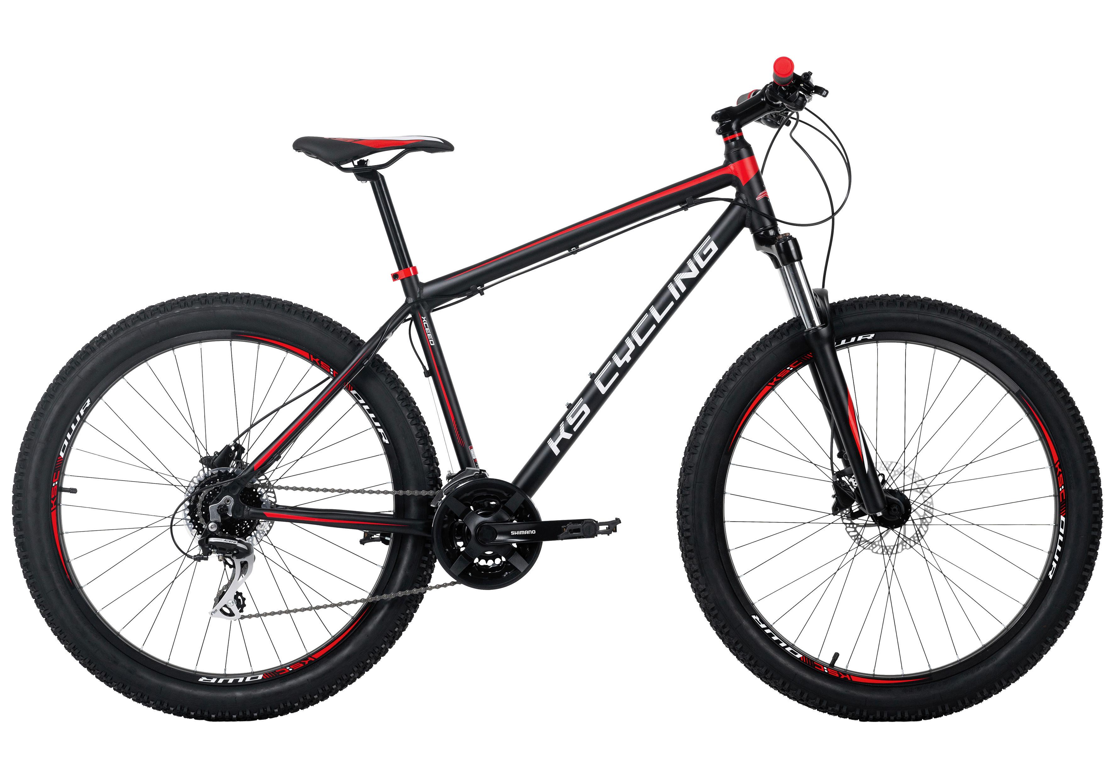 Mountainbike Hardtail 27,5 Zoll Xceed 24 Gänge - Rot/Schwarz, Basics, Metall (180/70/80cm) - KS Cycling