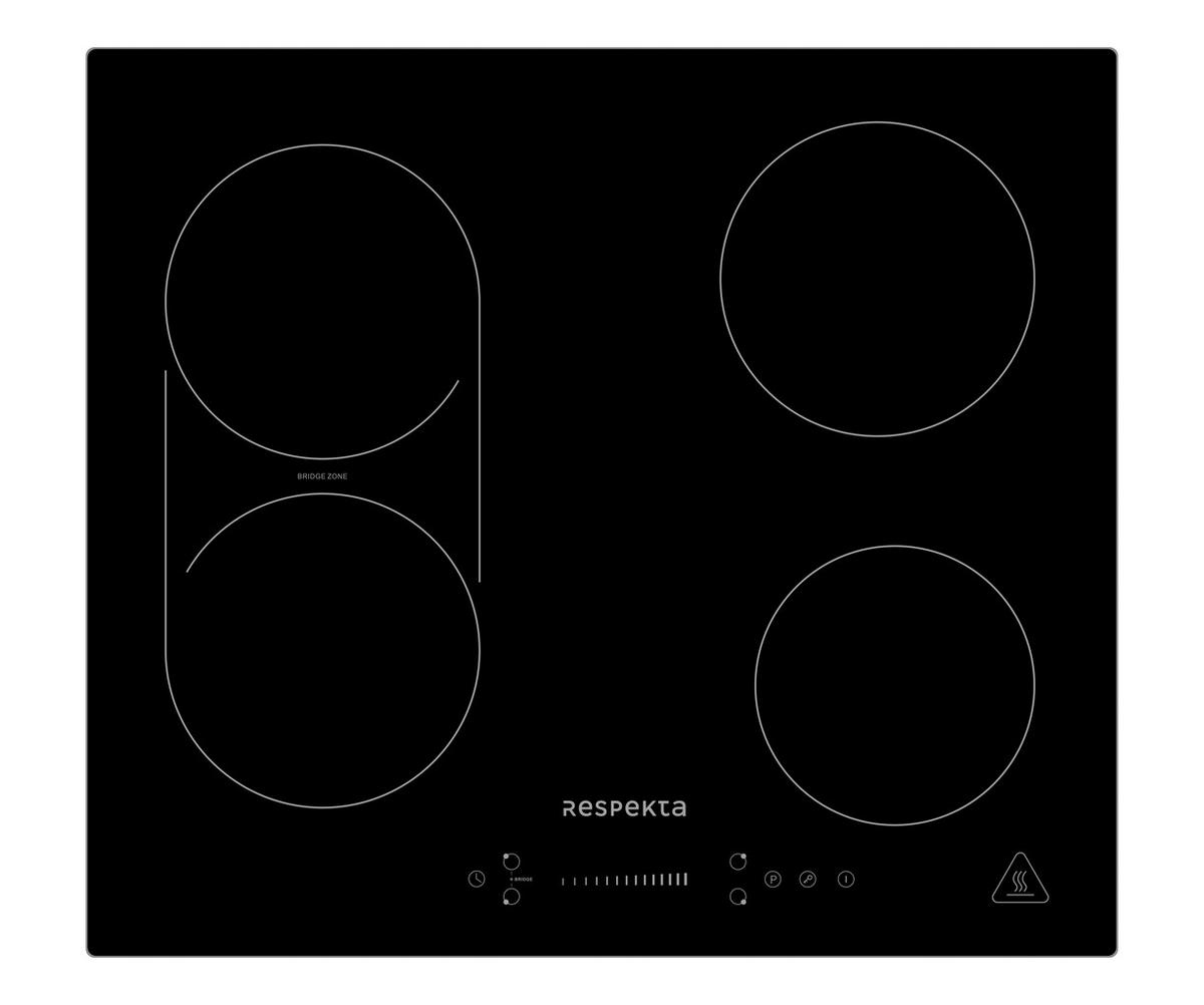 Einbauherd-Set B: 59,5 cm Induktion/ Autark - Edelstahlfarben/Schwarz, Trend, Glas/Metall (59,5/55,5/56,5cm) - Respekta