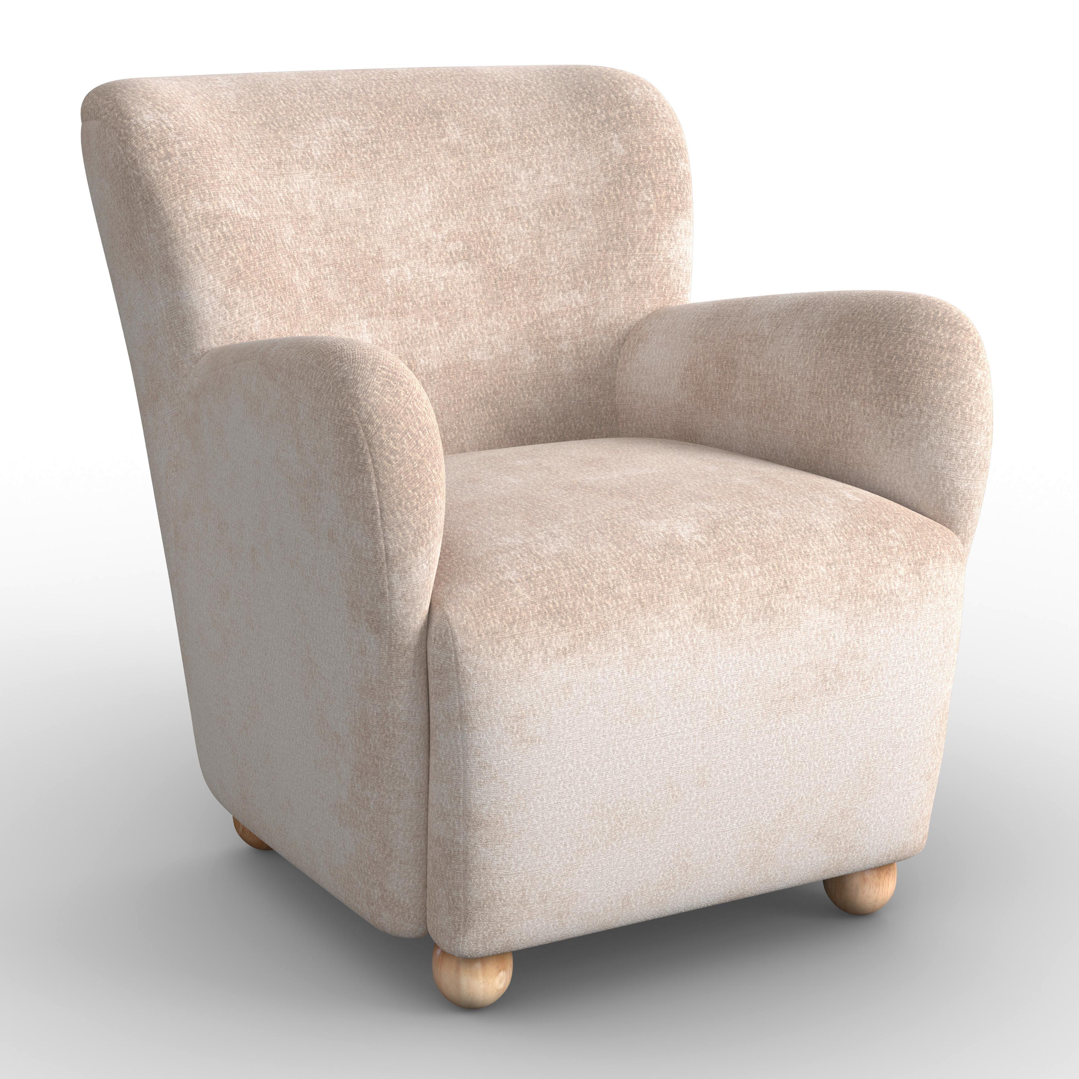 Kreslo LEA, béžová ženilka, max. 140 kg - prírodná farba/béžová, Modern, kov/drevo (76/85/84cm)