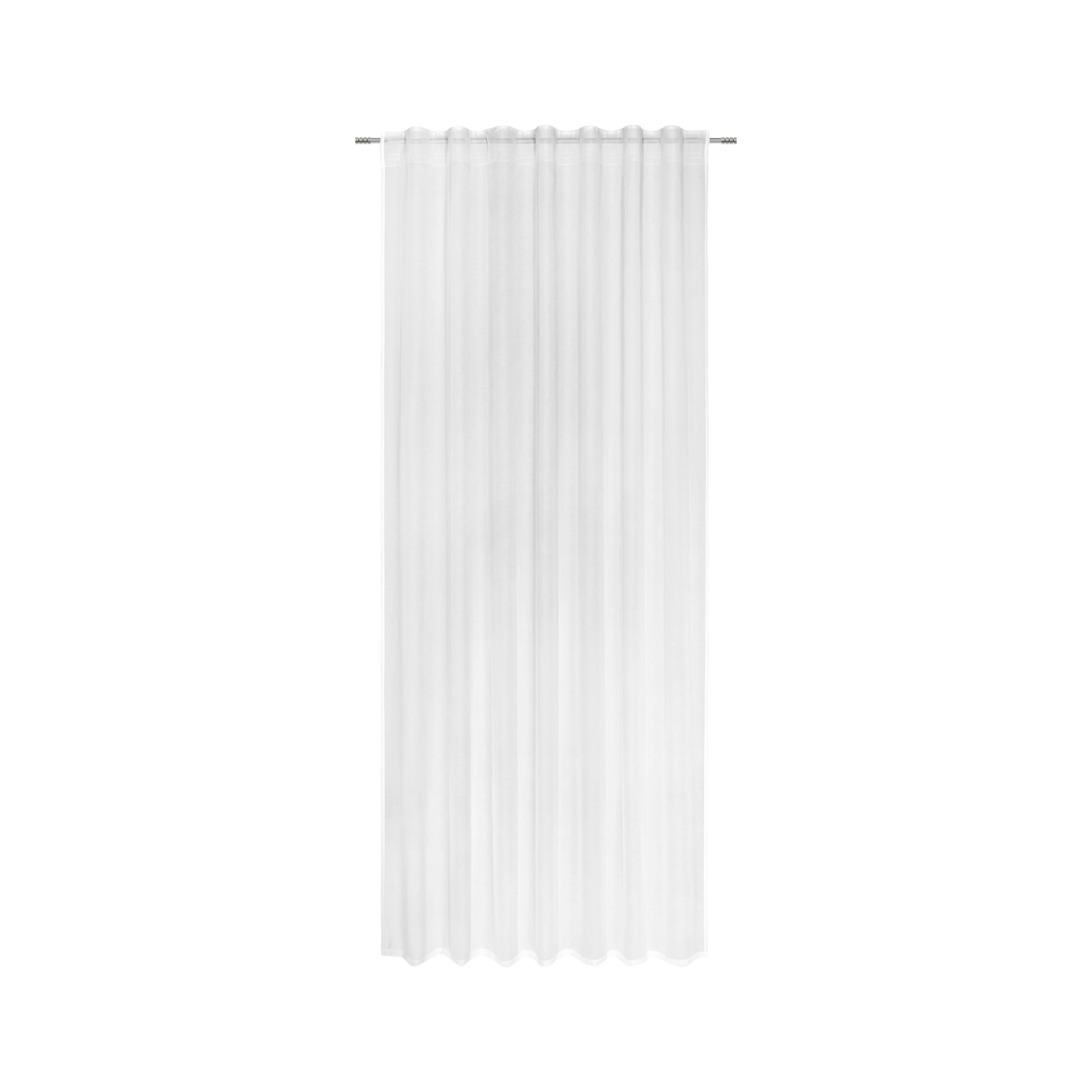 HOTOVÝ ZÁVĚS LEO TRANSPARENT 2 KS -AKT- - bílá, Konvenční, textil (140/255cm) - Premium Living