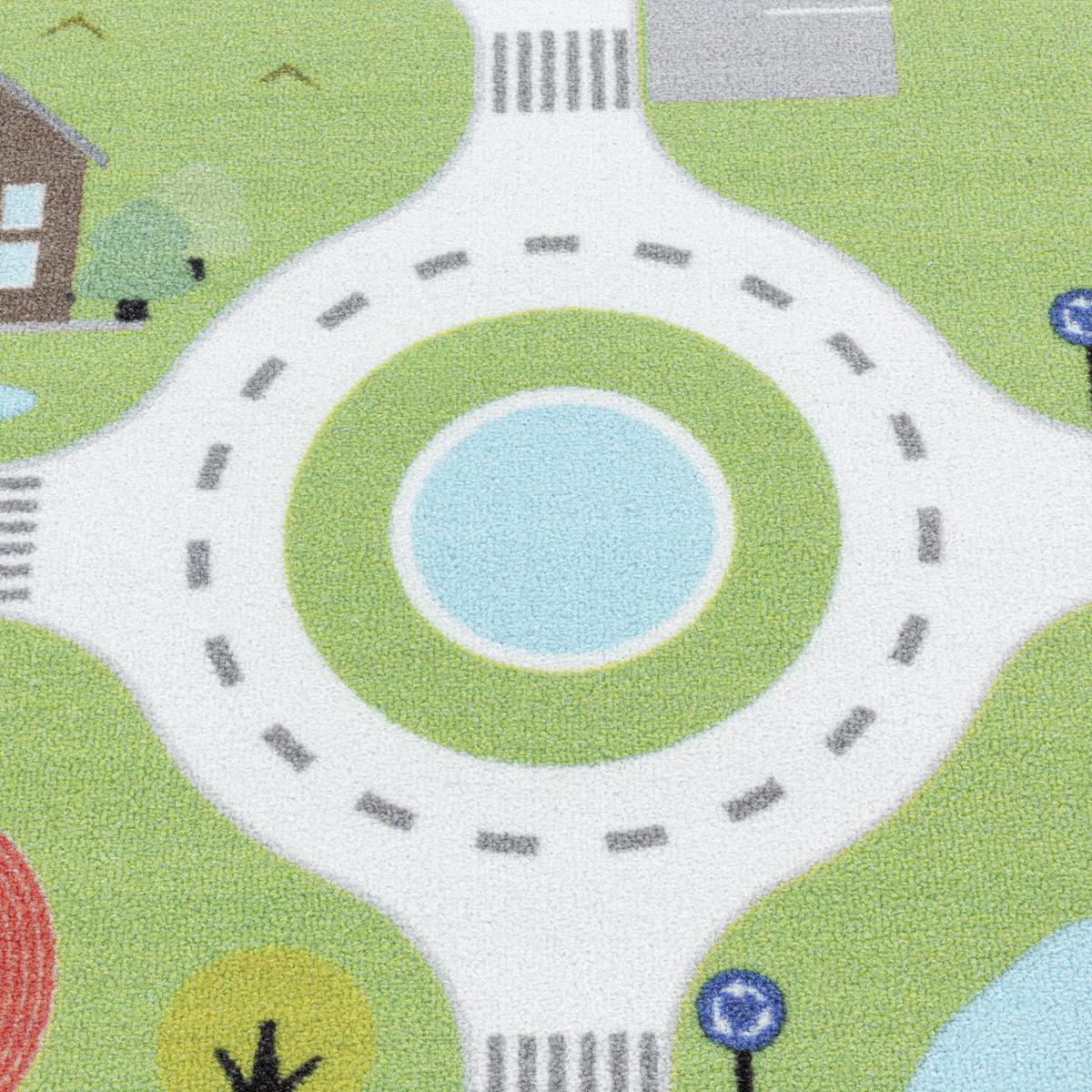 Spielteppich Straße Grün Play 100x150 cm - Multicolor, Trend, Textil (100/150cm)