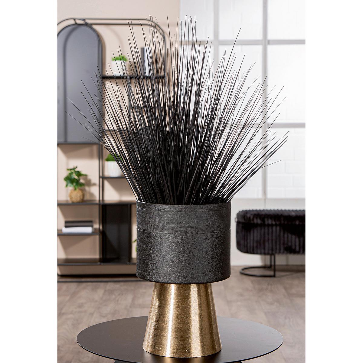 Übertopf D/H: 22x34 cm - Goldfarben/Schwarz, LIFESTYLE, Metall (22/34cm)