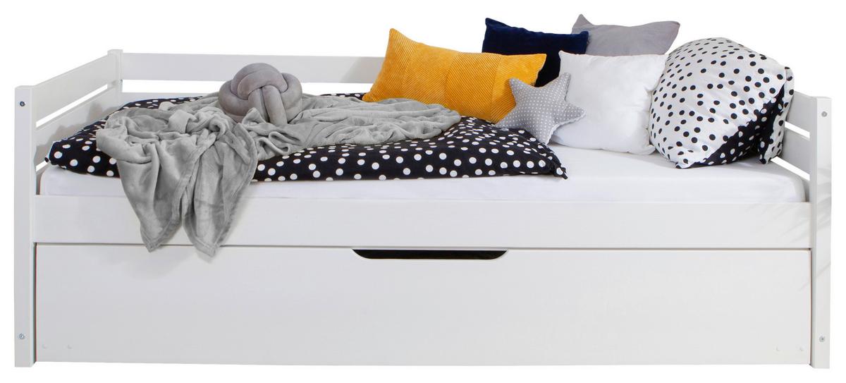 Stauraumbett Naomi - Weiß, MODERN, Holz (120/200cm) - MID.YOU