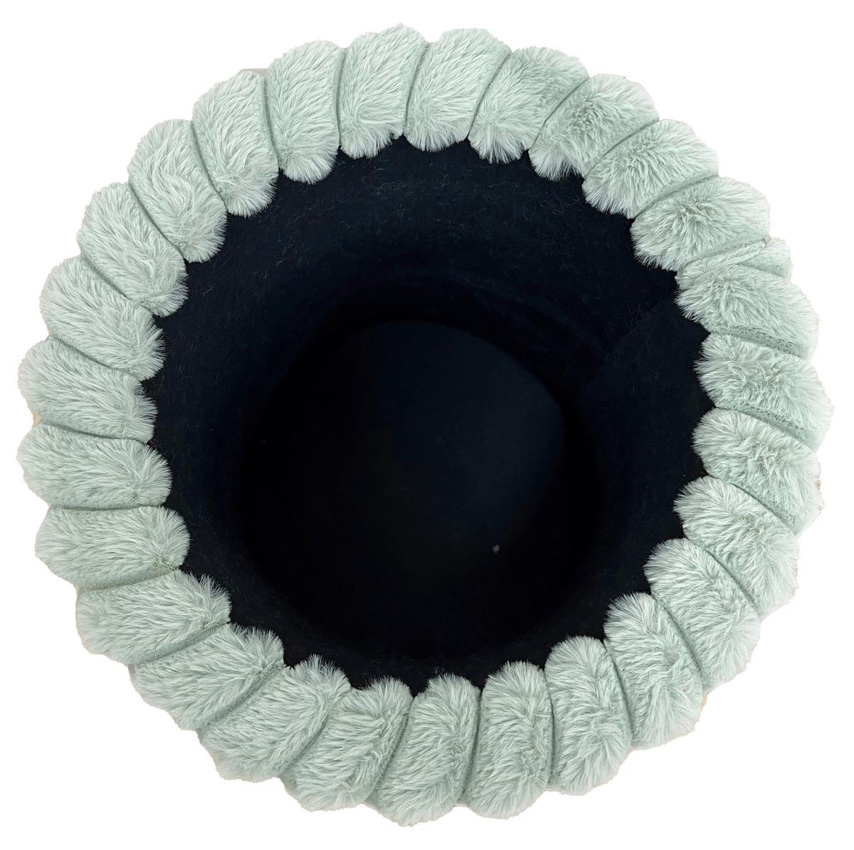 Taburet CADY, zelená tk.kožešina, max.120 kg - zelená, Romantický / Rustikální, kompozitní dřevo/textil (37/40cm) - Mömax