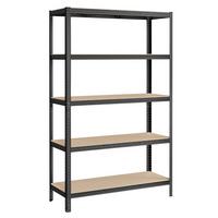 Schwerlastregal Schwarz, Hellbraun B: 120 cm - Hellbraun/Schwarz, Basics, Holzwerkstoff/Metall (120/200/60cm)