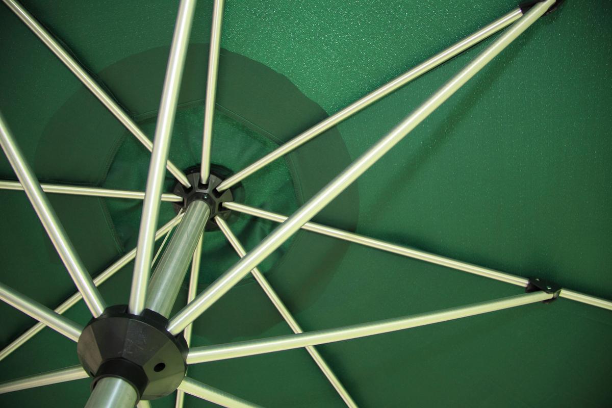Sonnenschirm Acamp Acapole DM: 300cm Dunkelgrün - Platinfarben/Dunkelgrün, Basics, Textil/Metall (300cm) - Gardenson