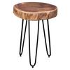 Beistelltisch mit Holzplatte Bagli Akazie/Schwarz - Schwarz/Akaziefarben, Design, Holz/Metall (35/35/45cm) - MID.YOU