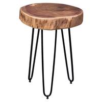 Beistelltisch mit Holzplatte Bagli Akazie/Schwarz - Schwarz/Akaziefarben, Design, Holz/Metall (35/35/45cm) - MID.YOU