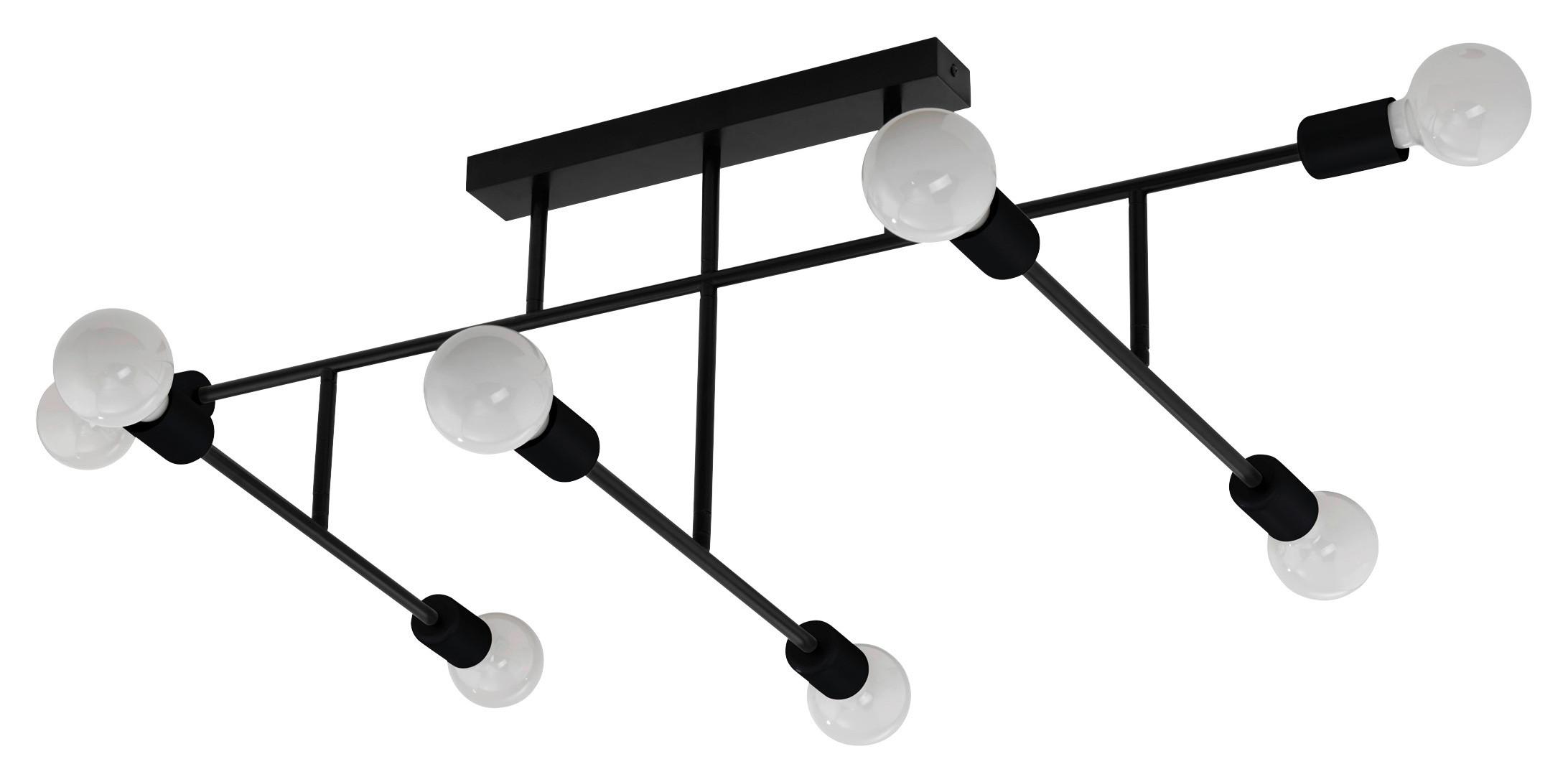 Deckenleuchte Belsiana L: 118 cm 8-Flammig drehbar - Schwarz, MODERN, Metall (118/51/35cm)