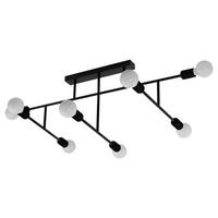 Deckenleuchte Belsiana L: 118 Cm 8-Flammig Drehbar - Schwarz, MODERN, Metall (118/51/35cm)