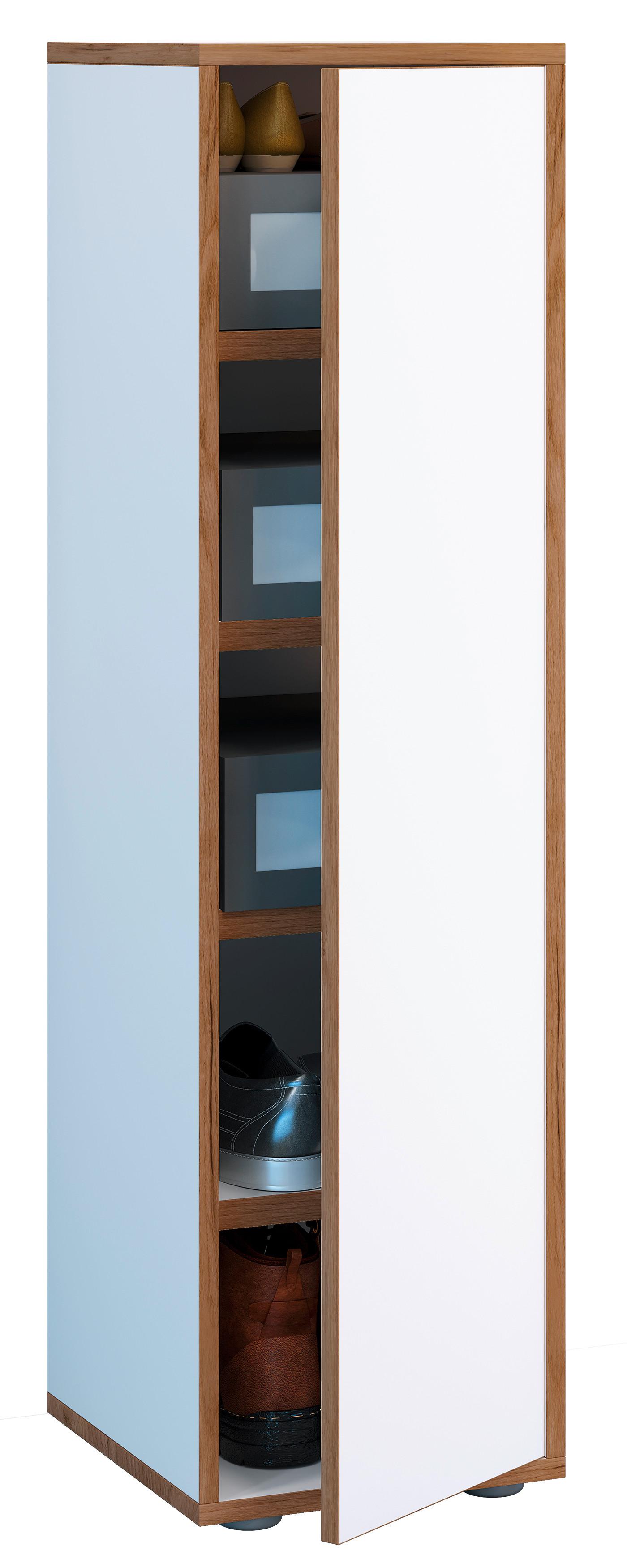Schuhschrank Salia Honigeiche Dekor B: 30 Cm - Honigeiche/Schwarz, Design, Holzwerkstoff (30/110/33cm) - MID.YOU