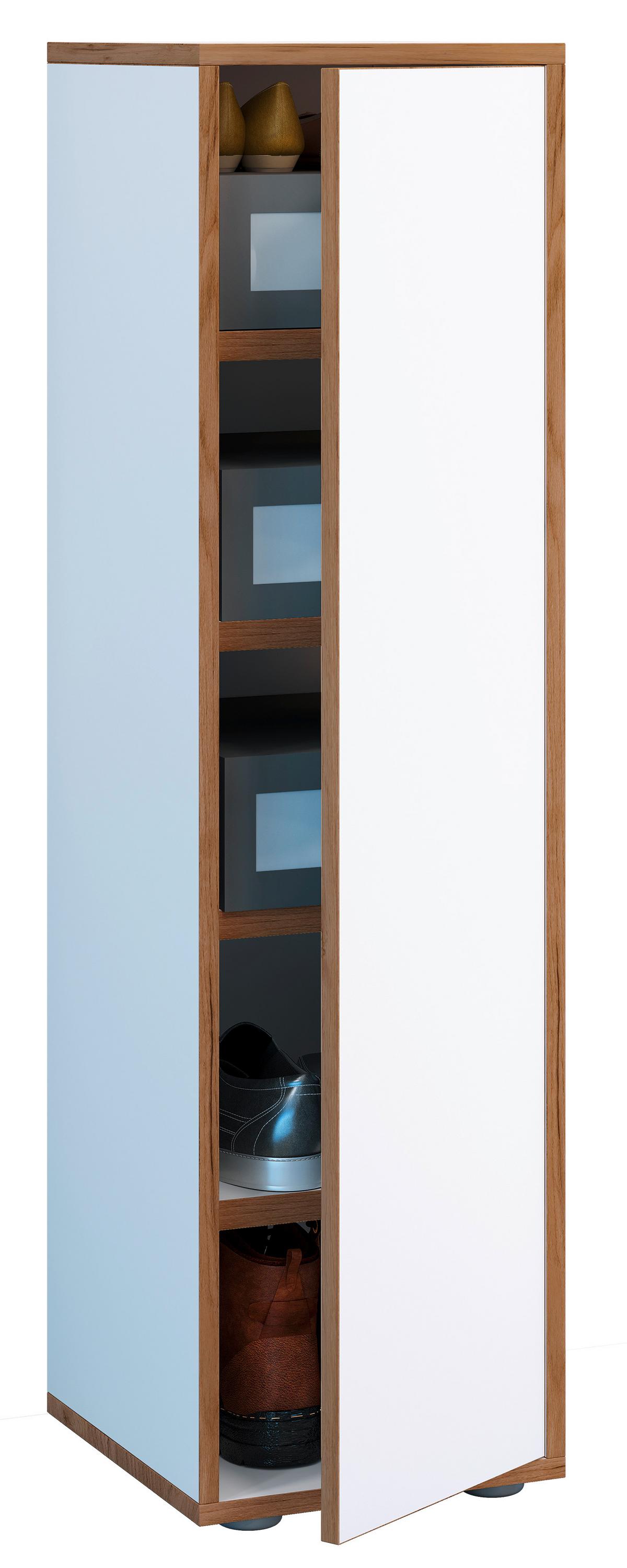 Schuhschrank Salia Honigeiche Dekor B: 30 cm - Honigeiche/Schwarz, Design, Holzwerkstoff (30/110/33cm) - MID.YOU