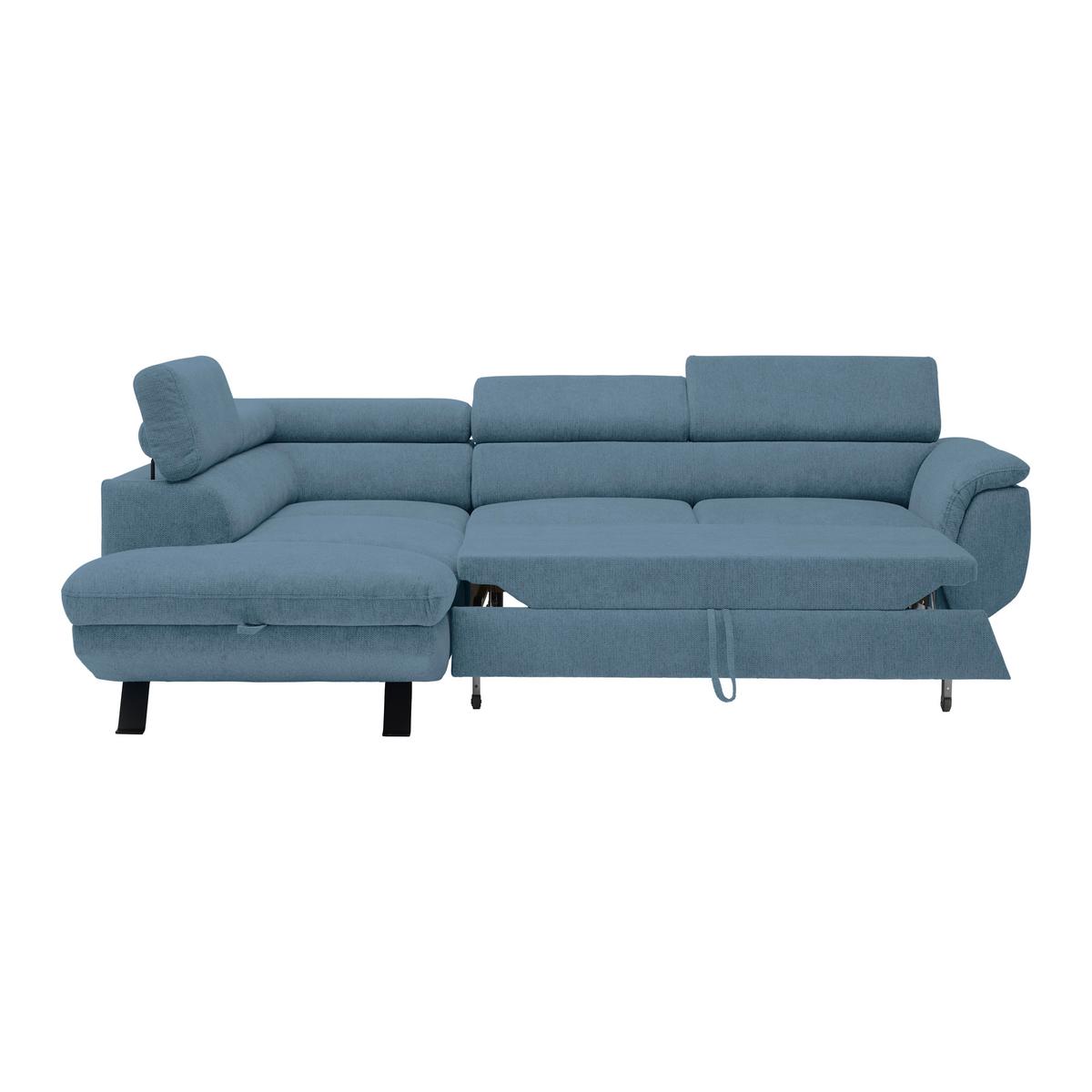 Rohová sedačka RAVEN, levá, tmavě modrá - černá/tmavě modrá, Moderní, kov/textil (198/257cm) - Mömax