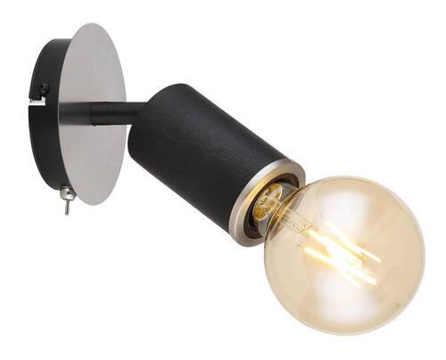 Strahler 54032-1b 1-Flammig L:12 cm - Schwarz, Basics, Holz/Metall (12/18/17cm) - Globo