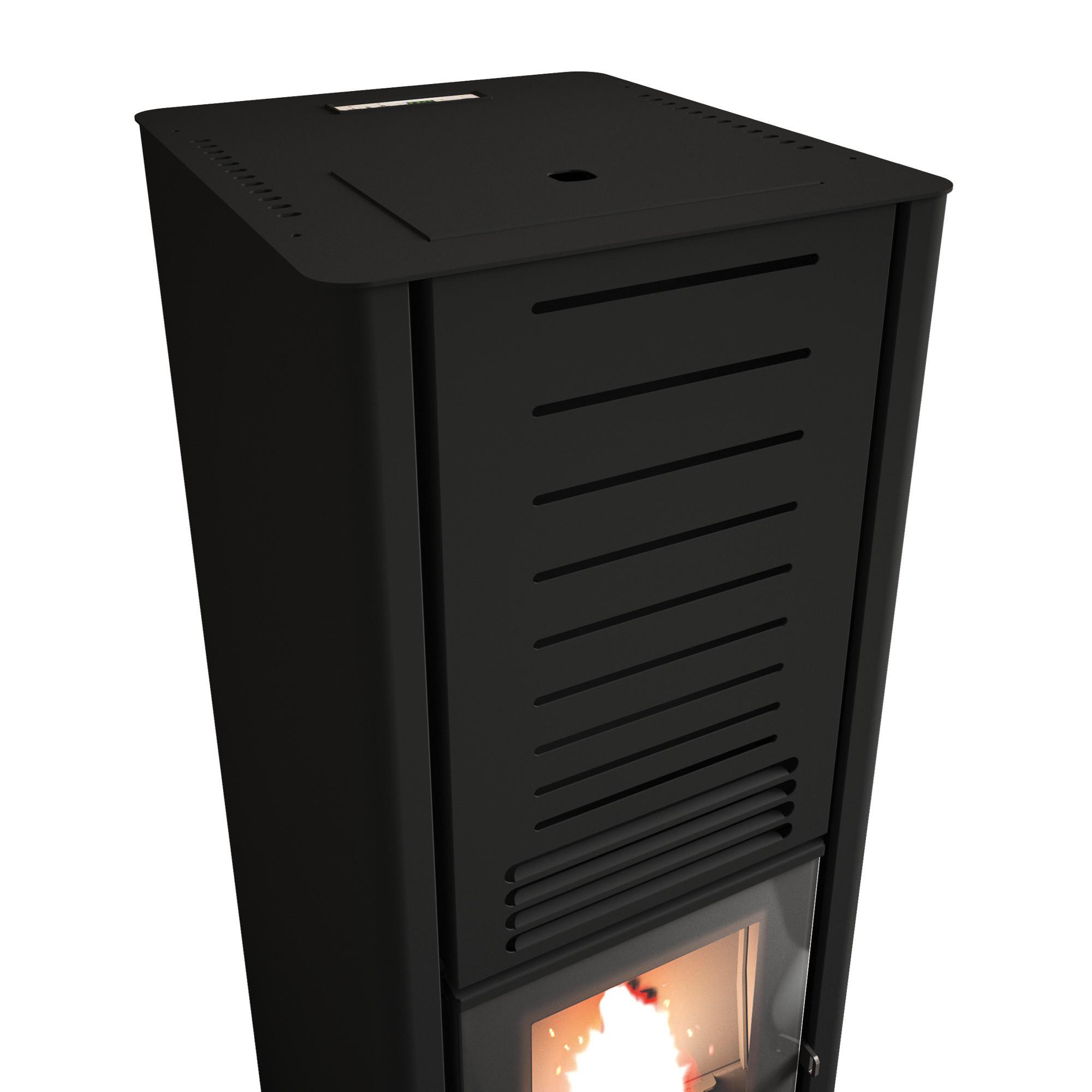 Pelletofen Karen Schwarz Metall 8 Kw - Schwarz, Basics, Metall (44/51,4/125,8cm)