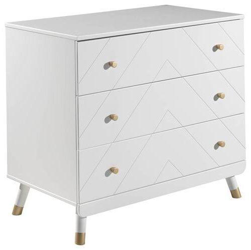 Komoda BILLY bílá - bílá/barvy zlata, Moderní, kompozitní dřevo/plast (100/89/57cm) - MID.YOU