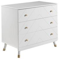 Komoda BILLY bílá - bílá/barvy zlata, Moderní, kompozitní dřevo/plast (100/89/57cm) - MID.YOU