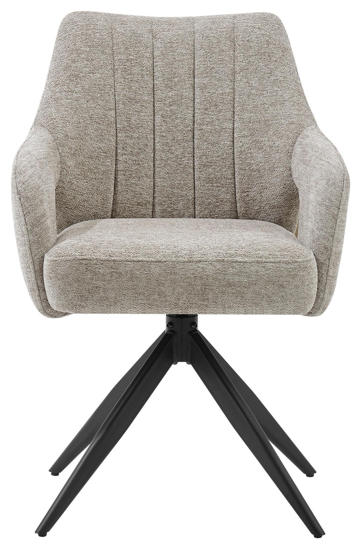 Armlehnstuhl Flow Taupe B: 57,5 cm - Taupe/Schwarz, MODERN, Holz/Textil (57,5/85/62cm) - Livetastic