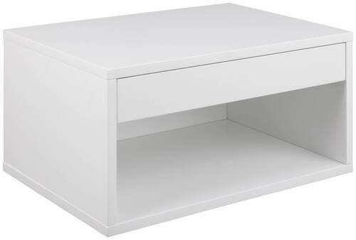 Noční stolek CHOLET bílá - bílá, Moderní, kompozitní dřevo (50/24,3/35cm) - MID.YOU