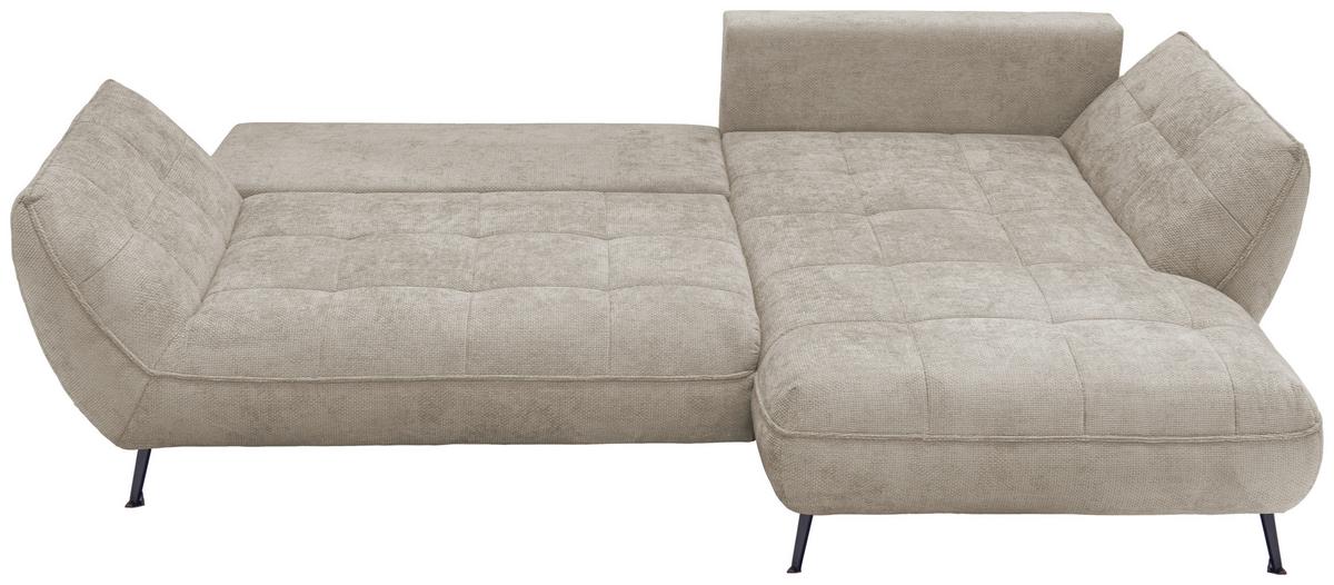 Ecksofa Samoa Sandfarben S: 282x187 cm - Sandfarben/Schwarz, Design, Textil (282/187cm) - Livetastic