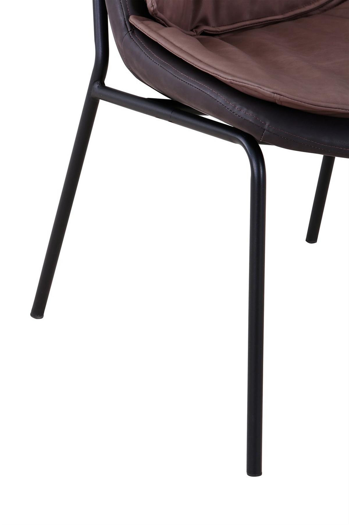 Stuhl Brady 200 Braun - Hellbraun/Dunkelbraun, Design, Textil/Metall (54/84/64cm) - Kayoom