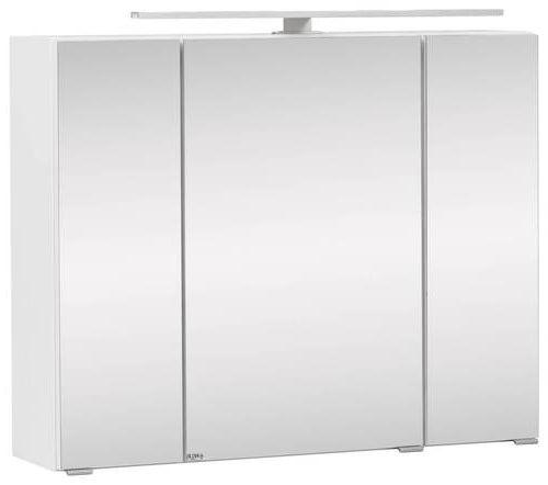 Spiegelschrank Stockholm Mit Led 3-Türig BxHxT: 80x64x20 cm - Weiß, KONVENTIONELL, Glas/Holzwerkstoff (80/64/20cm) - Held