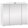 Spiegelschrank Stockholm Mit Led 3-Türig Bht: 80x64x20 Cm - Weiß, KONVENTIONELL, Glas/Holzwerkstoff (80/64/20cm) - Held