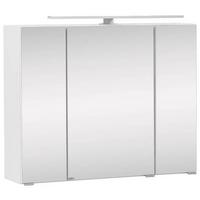Spiegelschrank Stockholm Mit Led 3-Türig Bxhxt: 80x64x20 Cm - Weiß, KONVENTIONELL, Glas/Holzwerkstoff (80/64/20cm) - Held