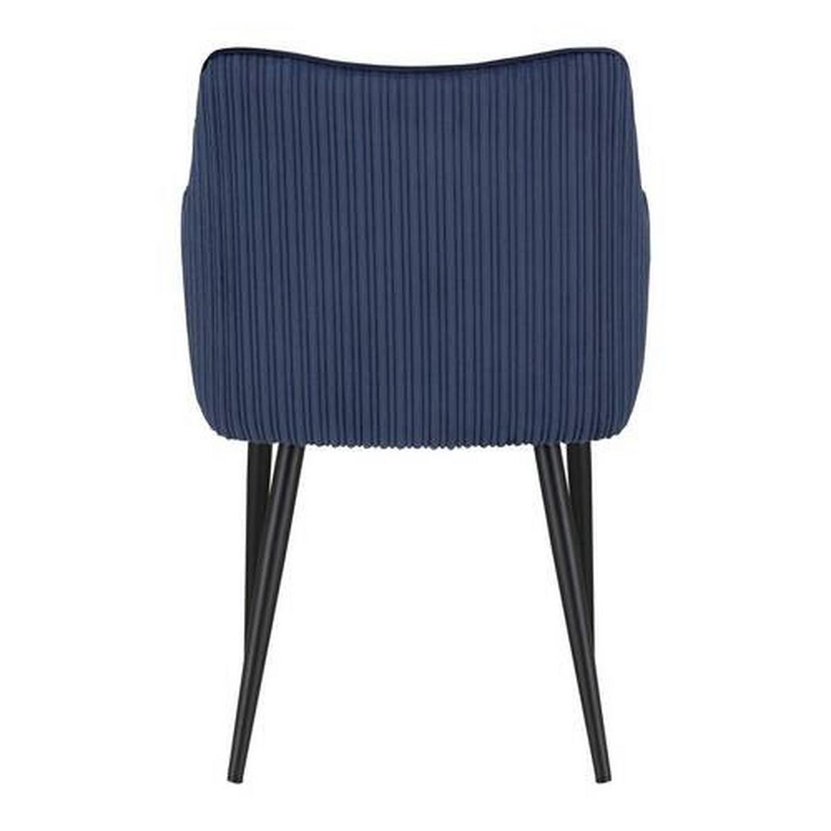 Zamatová stolička Caria modrá - modrá/čierna, Modern, kov/drevo (57/89/60cm) - Bessagi Home
