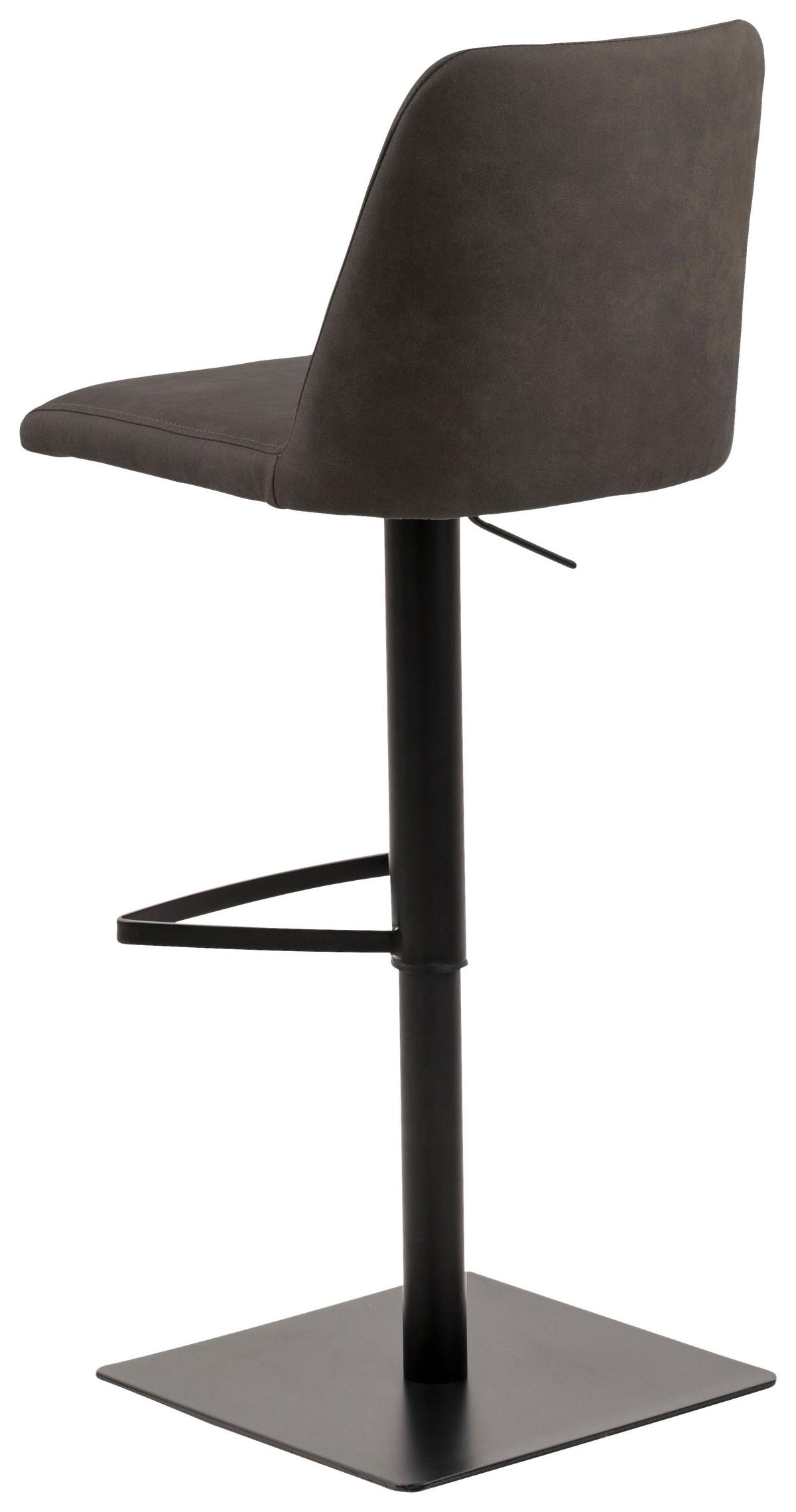 Barhocker Höhenverstellbar Mit Lehne Avanja Anthrazit - Anthrazit/Schwarz, KONVENTIONELL, Textil/Metall (51/52-75,5/48,5cm) - Livetastic