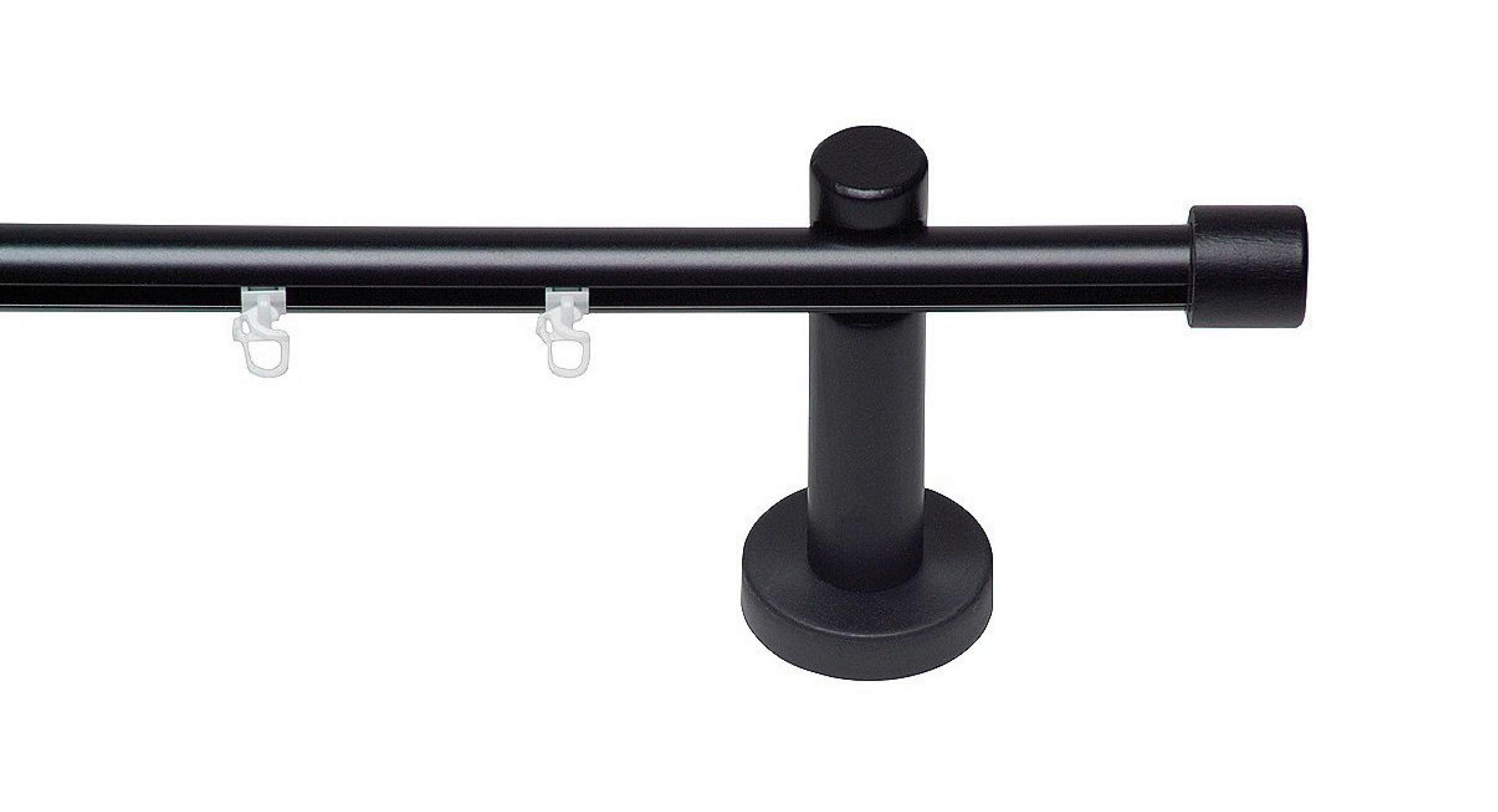 Vorhangstange Schwarz, 100 cm - Schwarz, KONVENTIONELL, Metall (100cm)