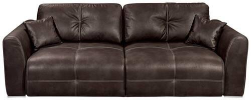 Schlafsofa Dolan Lux.3Dl Braun - Hellbraun/Chromfarben, MODERN, Textil (245/85/115cm) - Livetastic