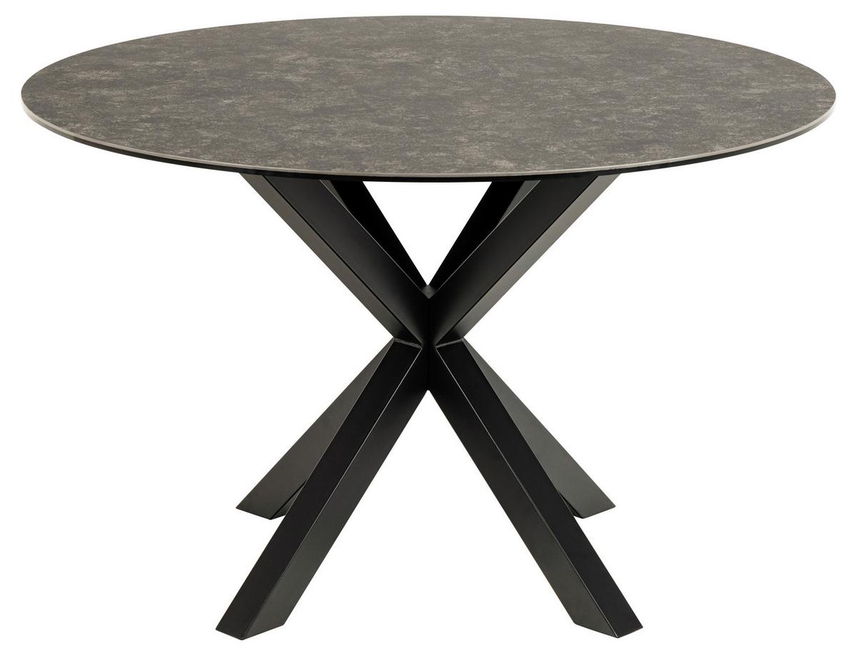 Esstisch Rund Heaven 119x75,5 cm Schwarz - Schwarz, MODERN, Keramik/Metall (119/119/75,5cm) - MID.YOU
