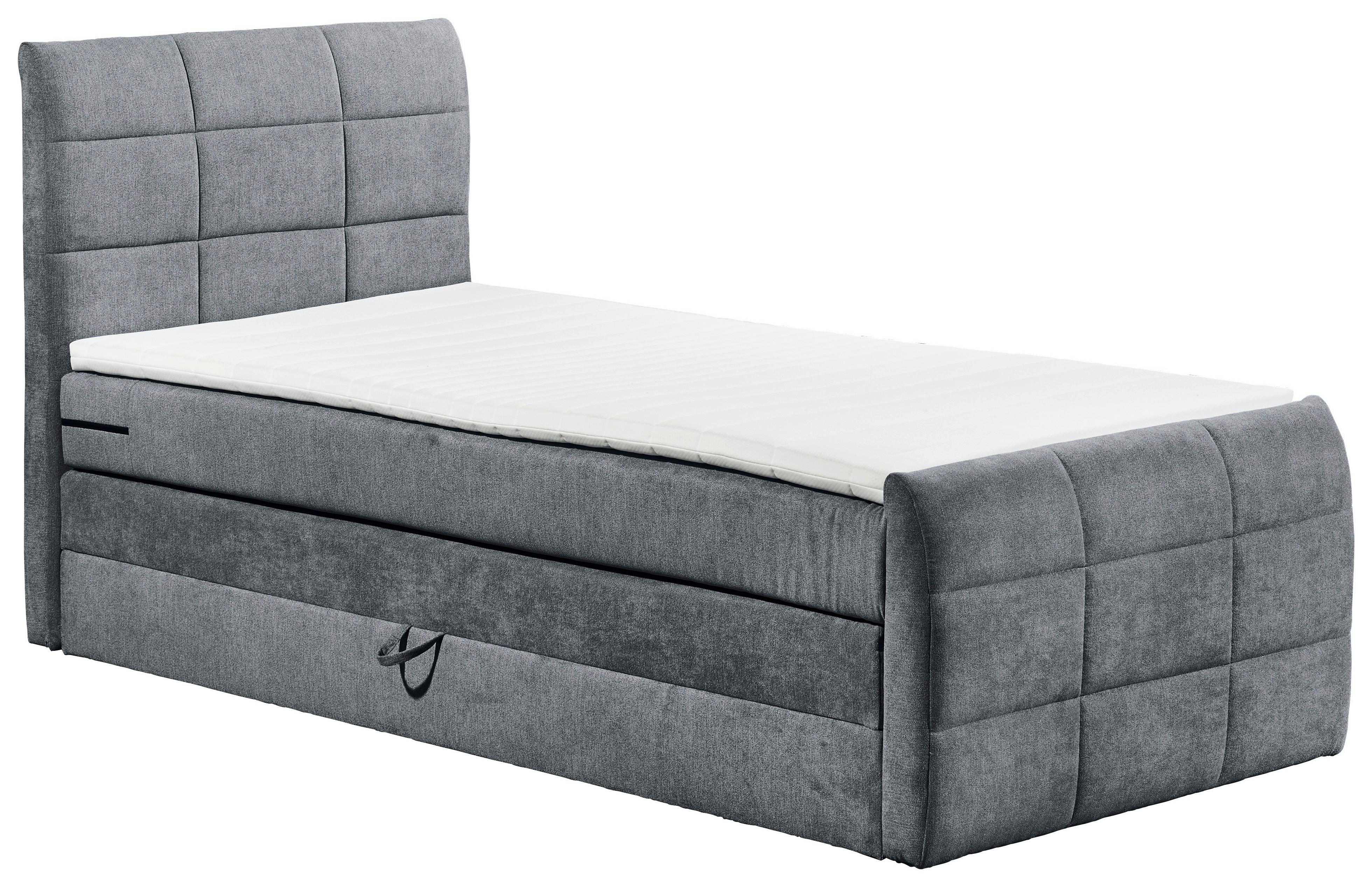 Boxspring Postel Kuba 100x200 Cm Antracit - černá/antracitová, Basics, kompozitní dřevo/textil (100/200cm) - MID.YOU