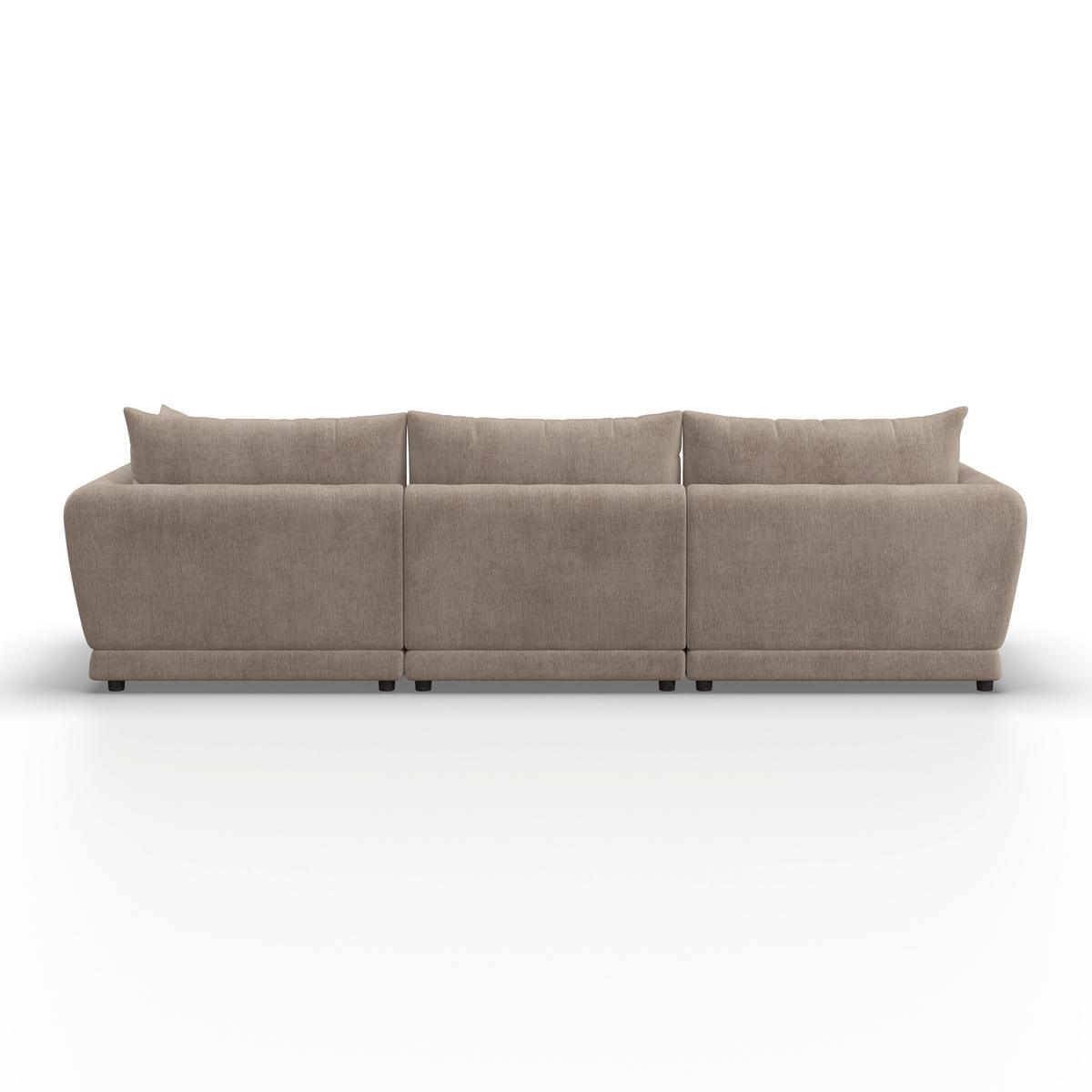 Sedací souprava NICOLE, levá, béžová, max. do 480 kg - černá/šedobéžová, Moderní, dřevo/textil (162/87/306cm) - Bessagi Home