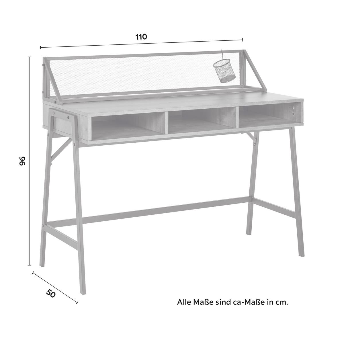 Písací stôl LENA dekor orech - čierna/farba orecha, Modern, kov (110/50/96cm) - Bessagi Home