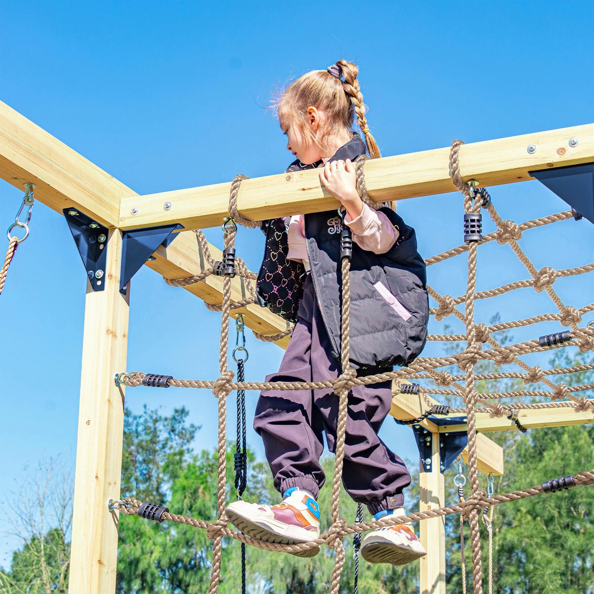 Klettergerüst mit Rutsche Lila - Blau/Lila, Basics, Holz/Kunststoff (522,5/196,2/205cm) - Ambia Garden