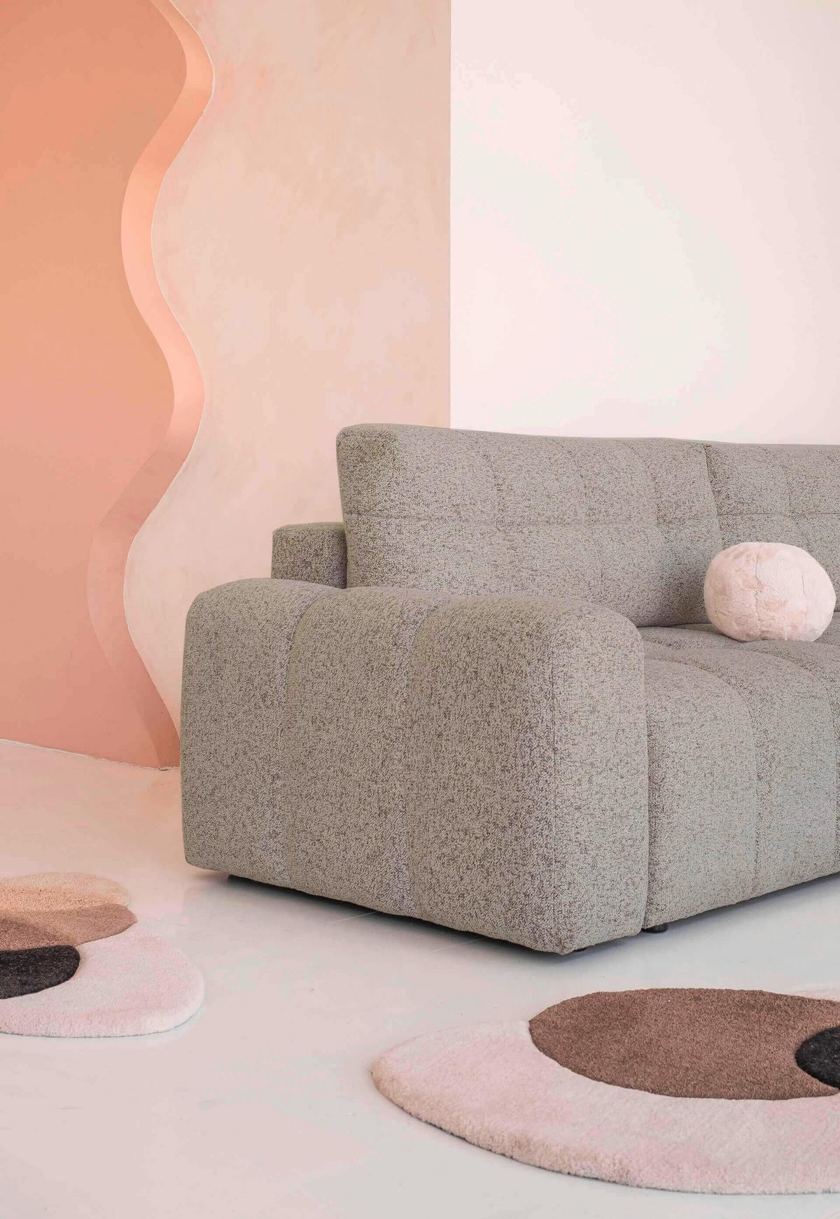 Ecksofa Lulu Grau S: 268x184cm - Schwarz/Grau, Design, Textil (268/184cm) - MID.YOU