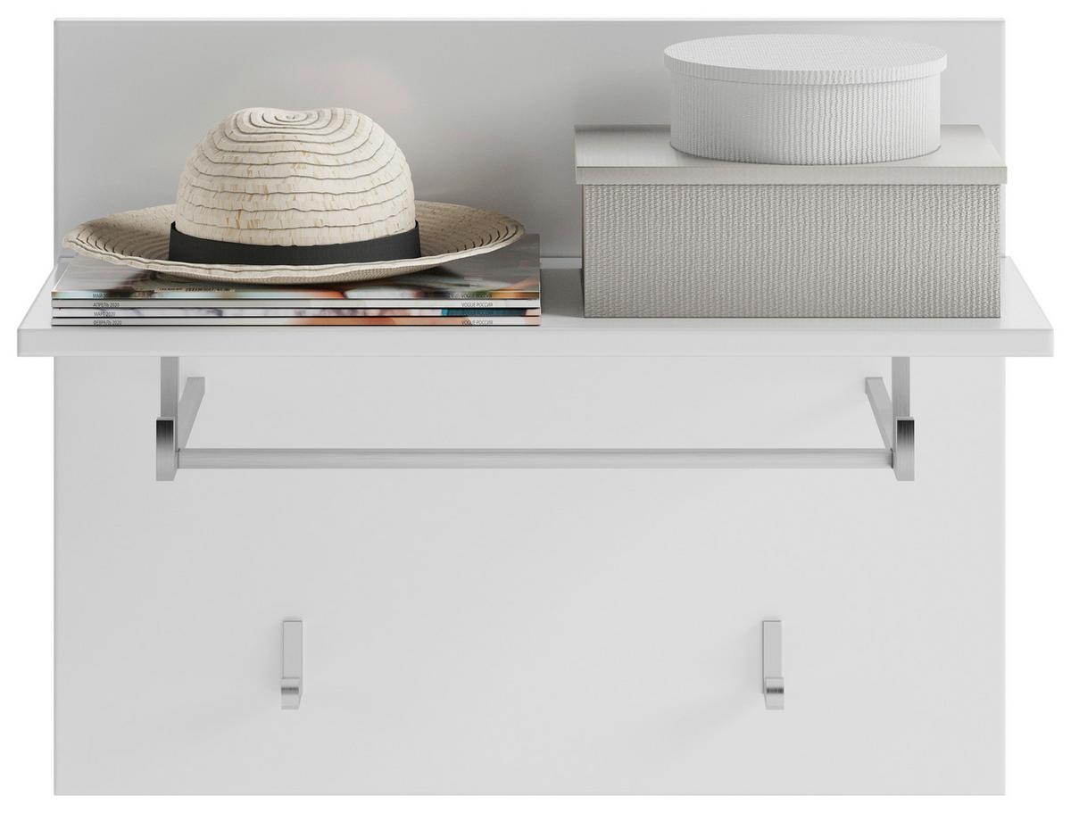 Garderobe Weiß, Weiß Hochglanz, B: 115cm - Weiß Hochglanz/Weiß, Design, Holzwerkstoff (115/197/37cm) - MID.YOU