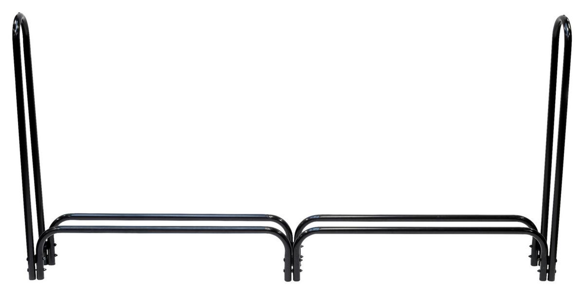 Regál na drevo 244cm - čierna, Basics, kov (25/118/244cm)